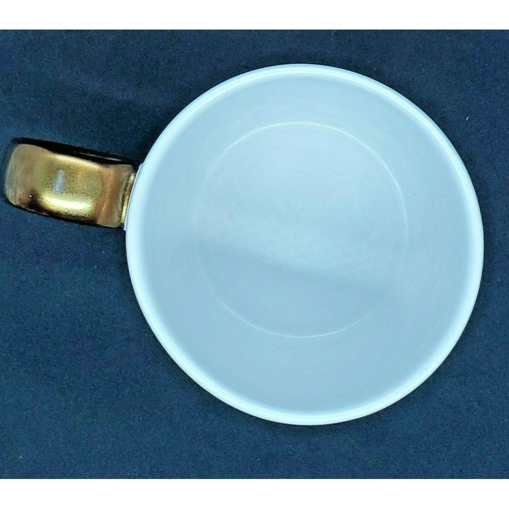 2013 Starbucks White Diamond Quilt Mug w/ Gold Handle - Picture 3 of 7